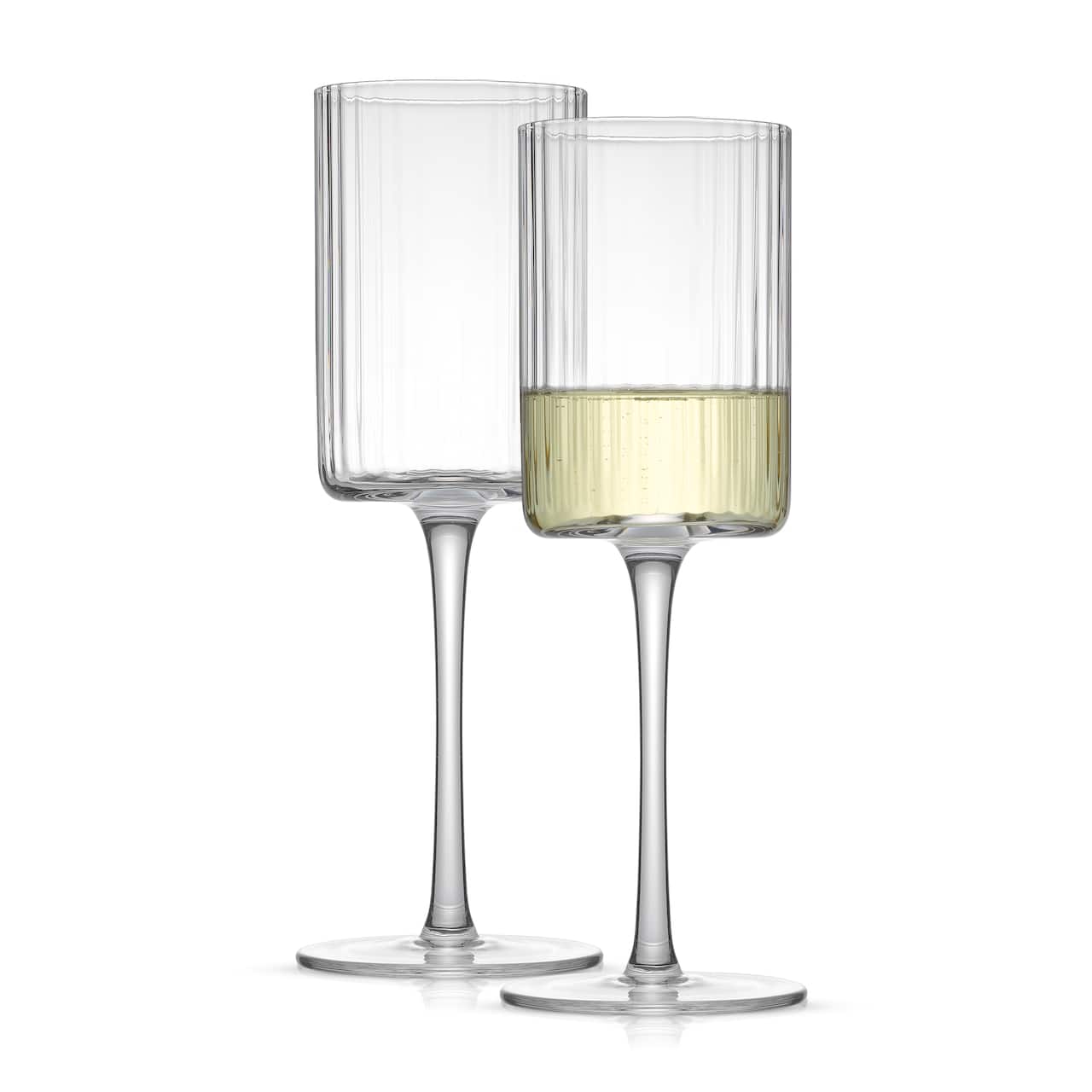 JoyJolt® 11.5oz. Elle Fluted Cylinder White Wine Glasses, 2ct.
